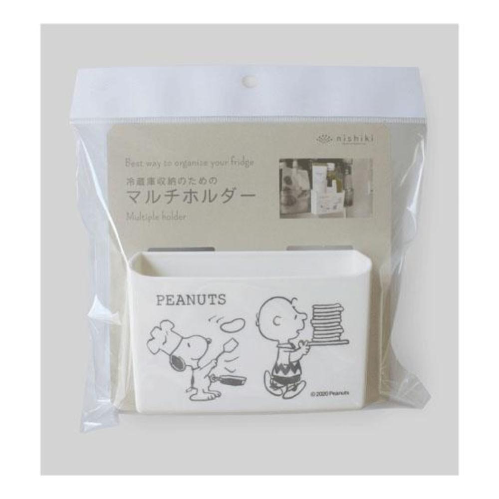 日本錦化成 - 冰箱門邊收納架-史努比-白 (10.5x4.4x7cm)