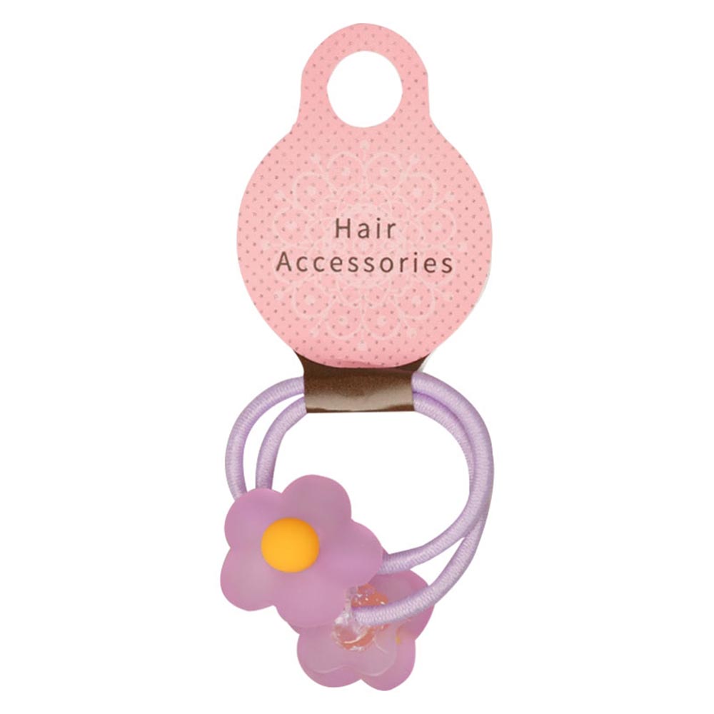 akachan honpo - 迷你髮圈-霧面小花-紫色