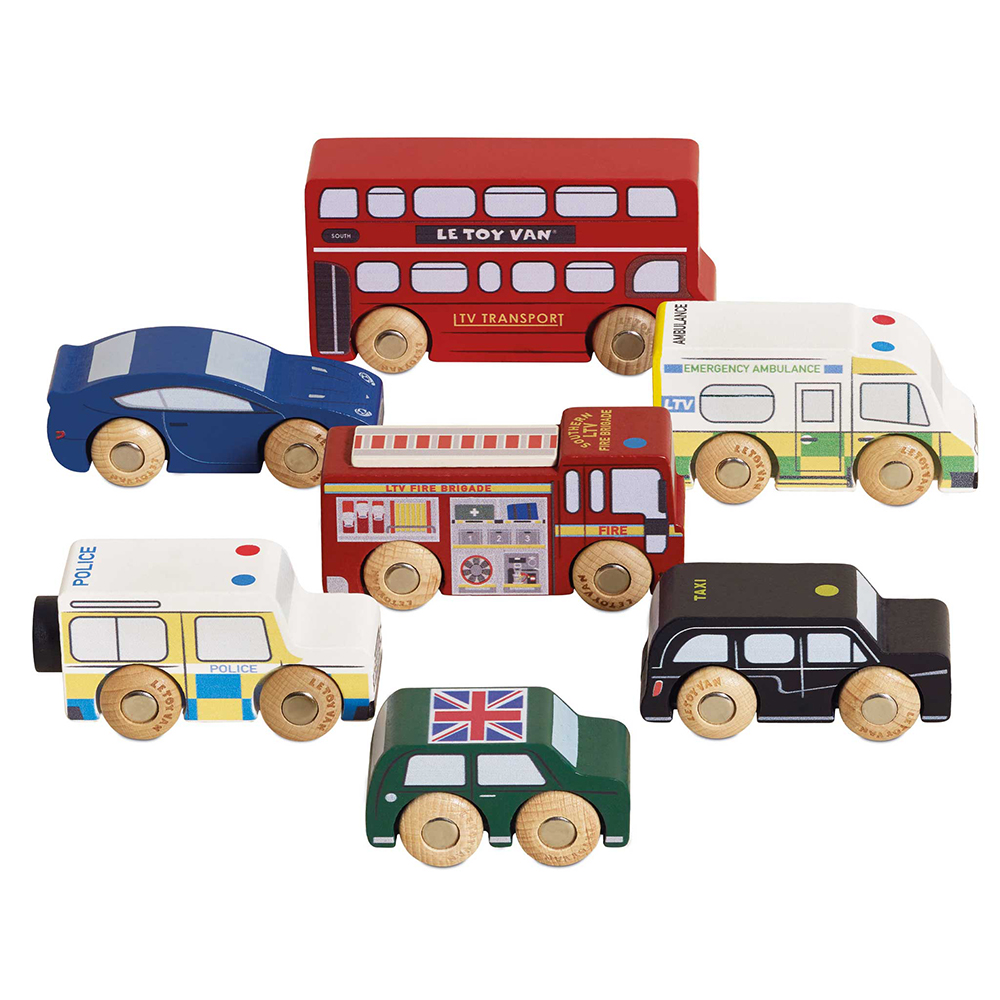 英國 Le Toy Van - 【車車與工程師系列】倫敦交通工具車車玩具組
