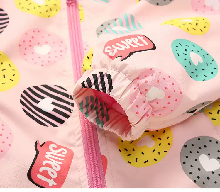 加絨款兒童防潑水衝鋒外套-獨角獸-淺紫色