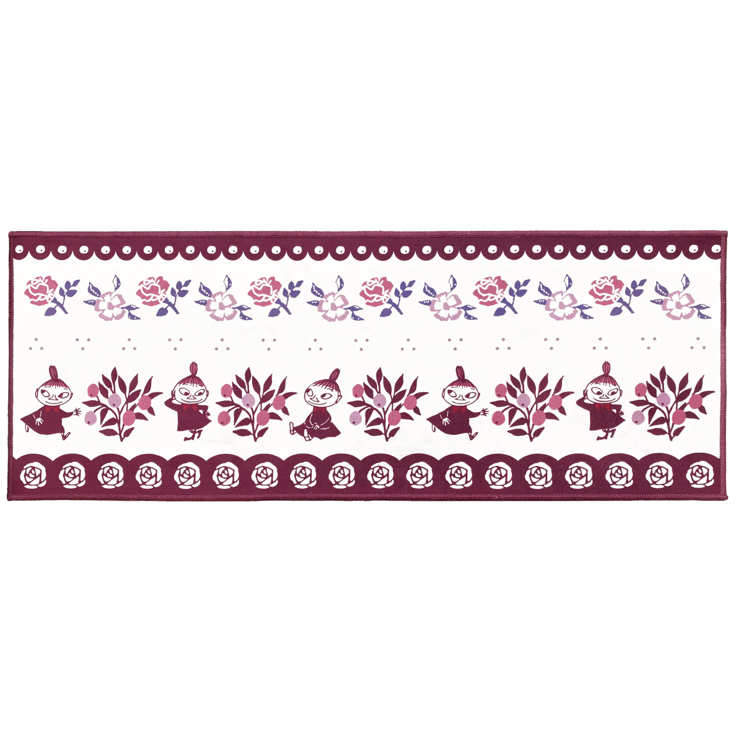 日本千趣會 - 嚕嚕咪 長條型腳踏墊(廚房/臥室)-嚕嚕咪葡萄-深藍