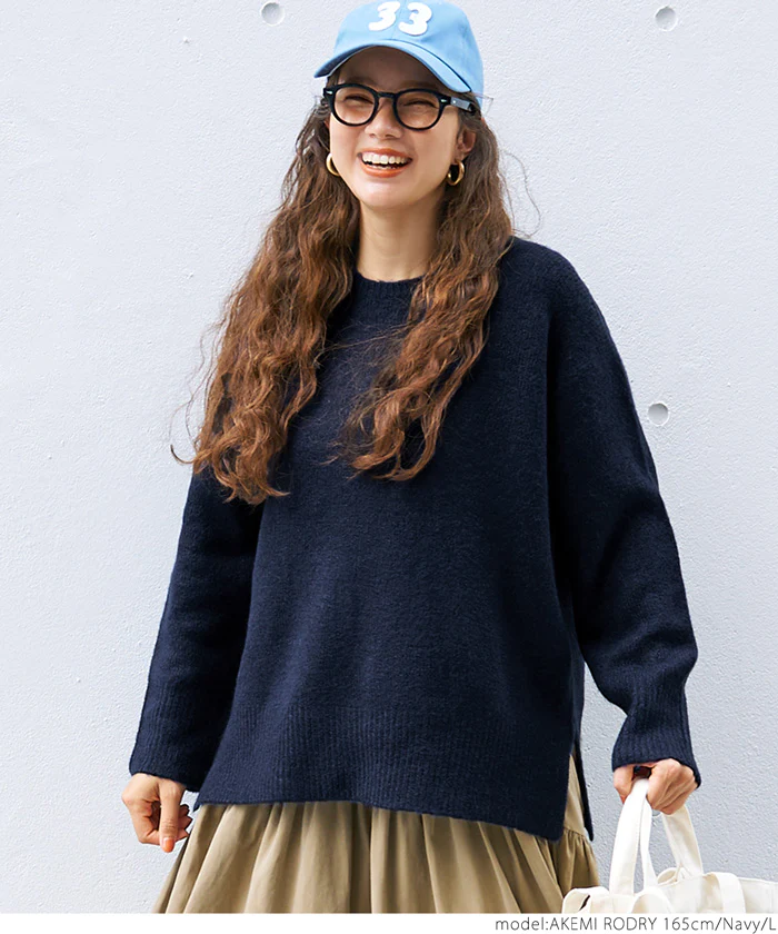 日本 COCA - 百搭舒膚柔軟針織毛衣-圓領-深可可