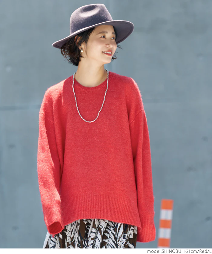 日本 COCA - 百搭舒膚柔軟針織毛衣-圓領-深可可