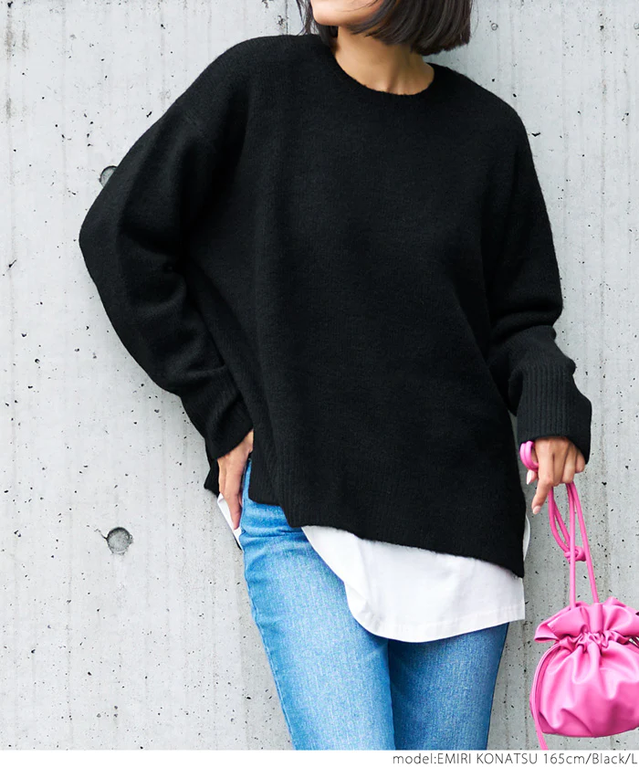 日本 COCA - 百搭舒膚柔軟針織毛衣-圓領-深可可