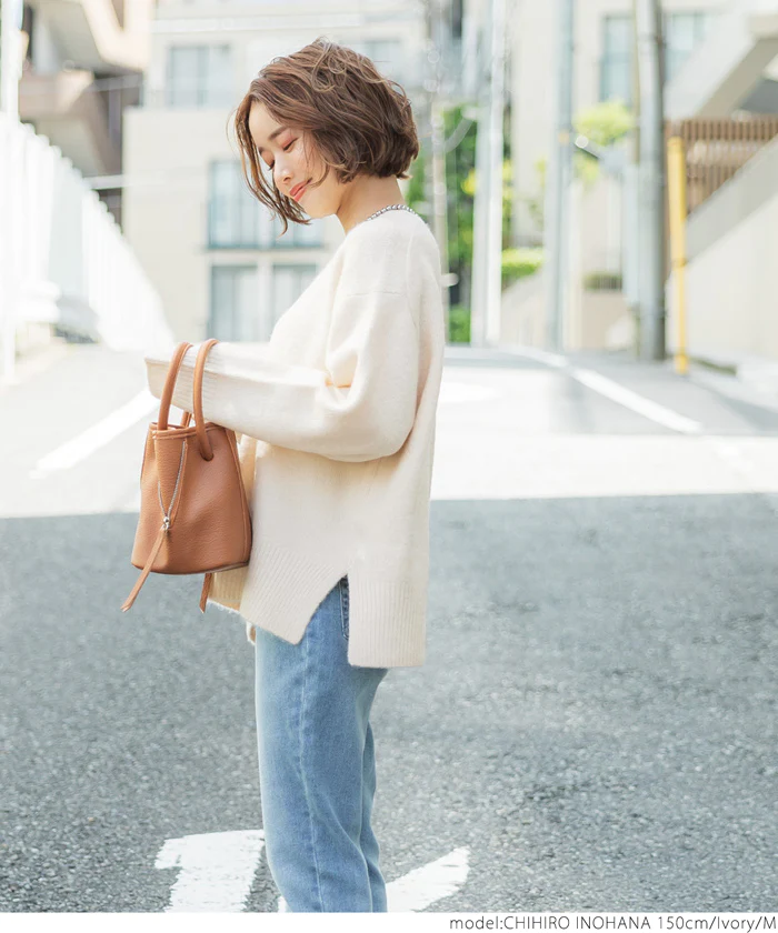 日本 COCA - 百搭舒膚柔軟針織毛衣-圓領-深可可