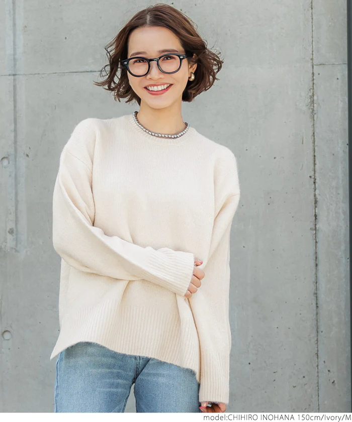 日本 COCA - 百搭舒膚柔軟針織毛衣-圓領-深可可