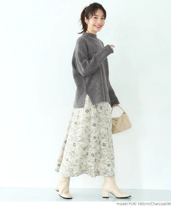 日本 COCA - 百搭舒膚柔軟針織毛衣-微立領-天空藍