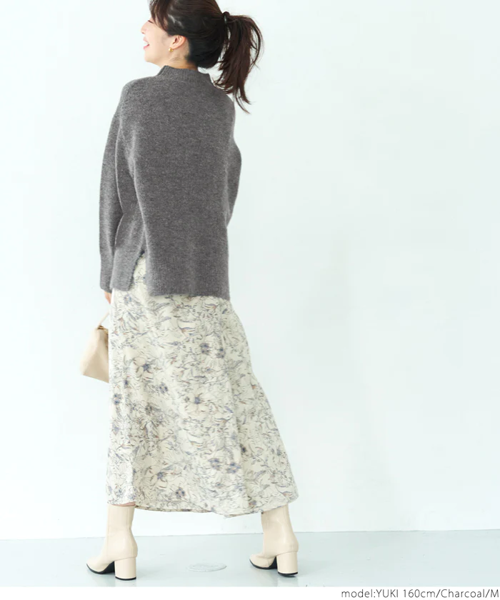 日本 COCA - 百搭舒膚柔軟針織毛衣-微立領-天空藍