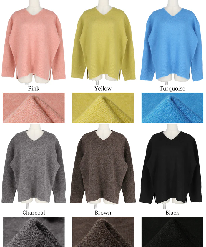 日本 COCA - 百搭舒膚柔軟針織毛衣-V領-淺黃綠