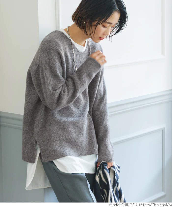 日本 COCA - 百搭舒膚柔軟針織毛衣-V領-淺黃綠