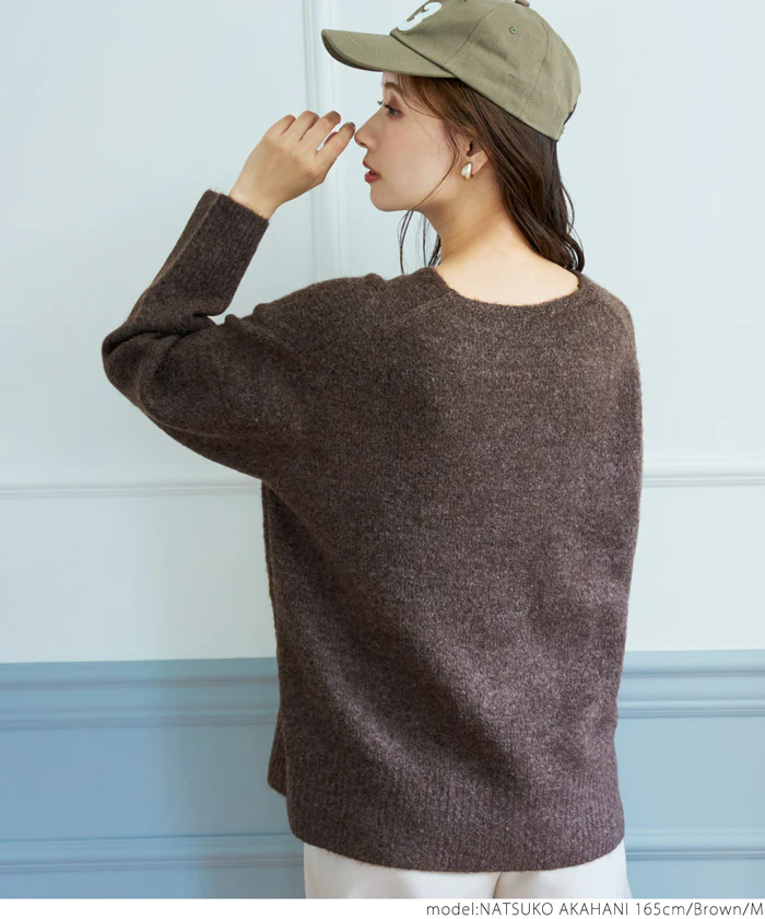 日本 COCA - 百搭舒膚柔軟針織毛衣-V領-淺黃綠