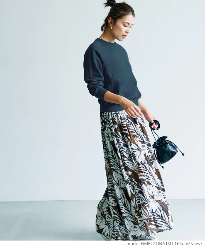 日本 COCA - 百搭圓領裏毛長袖上衣-大人-橘