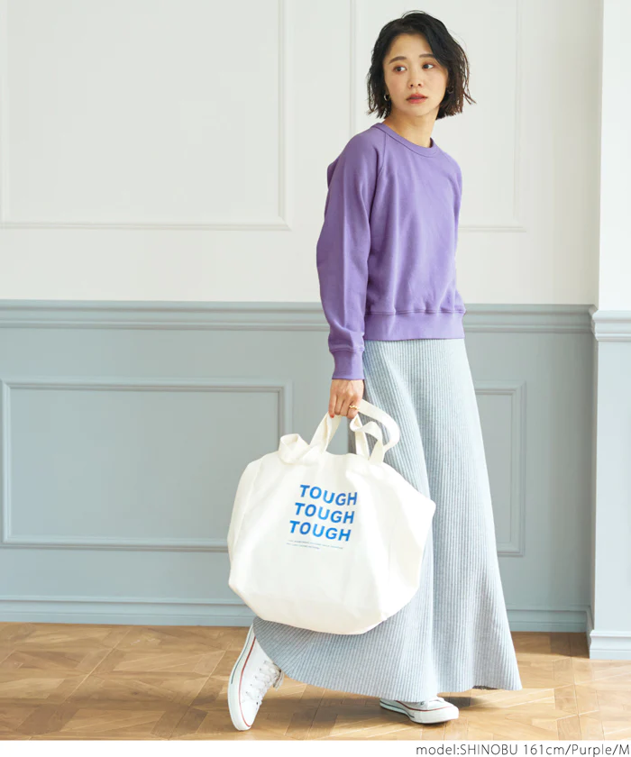 日本 COCA - 百搭圓領裏毛長袖上衣-大人-橘