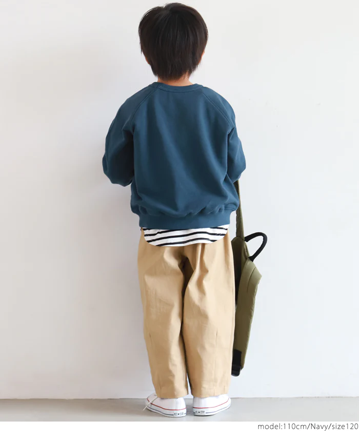 日本 COCA - 百搭圓領裏毛長袖上衣-孩子-淺紫