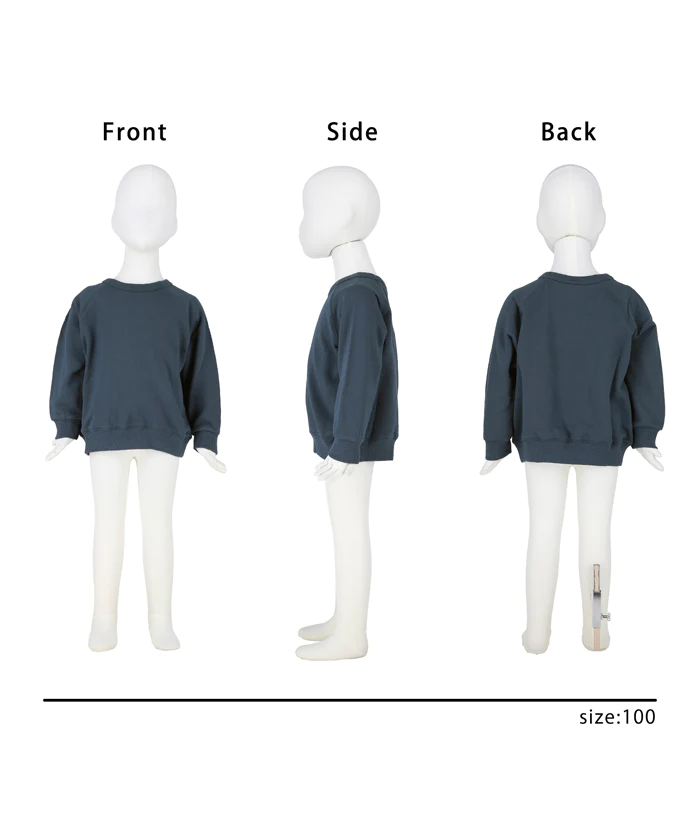 日本 COCA - 百搭圓領裏毛長袖上衣-孩子-淺紫