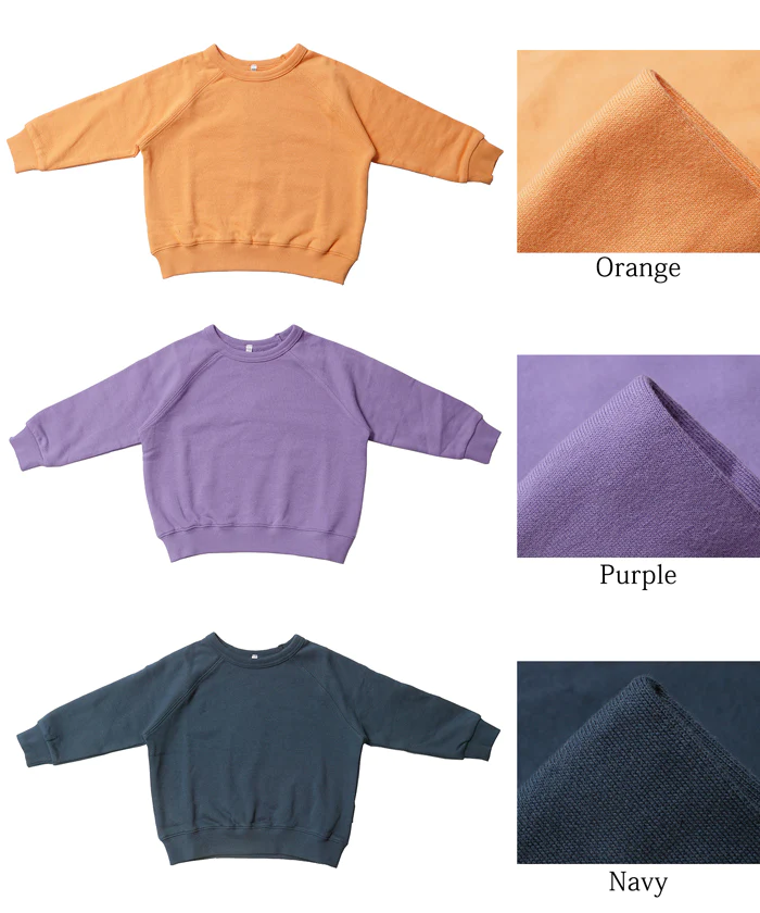 日本 COCA - 百搭圓領裏毛長袖上衣-孩子-淺紫