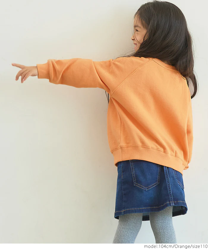 日本 COCA - 百搭圓領裏毛長袖上衣-孩子-淺紫