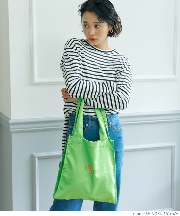 日本 COCA - 大容量三層肩背帆布袋-flaner-淺綠