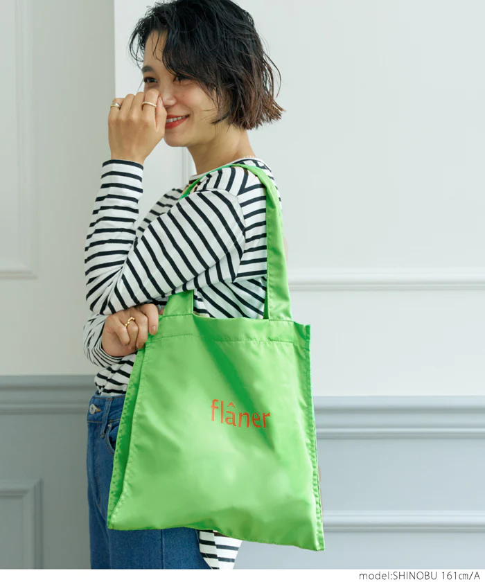 日本 COCA - 大容量三層肩背帆布袋-flaner-淺綠