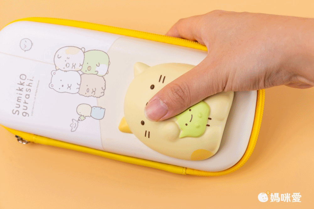 立體防水減壓鉛筆盒-卡通人物-角落生物白熊-粉色 (23.7x11.7x7.7cm)