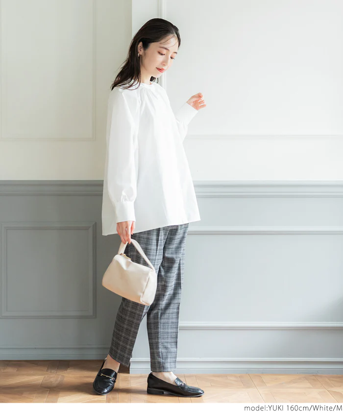 日本 COCA - 她很漂亮寬鬆泡泡袖襯衫-白