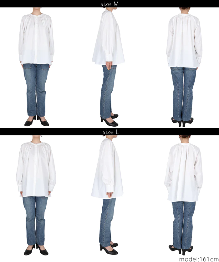 日本 COCA - 她很漂亮寬鬆泡泡袖襯衫-白