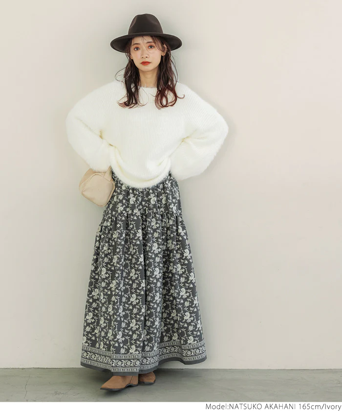 日本 COCA - 時尚短絨圓領針織毛衣-大人-咖啡