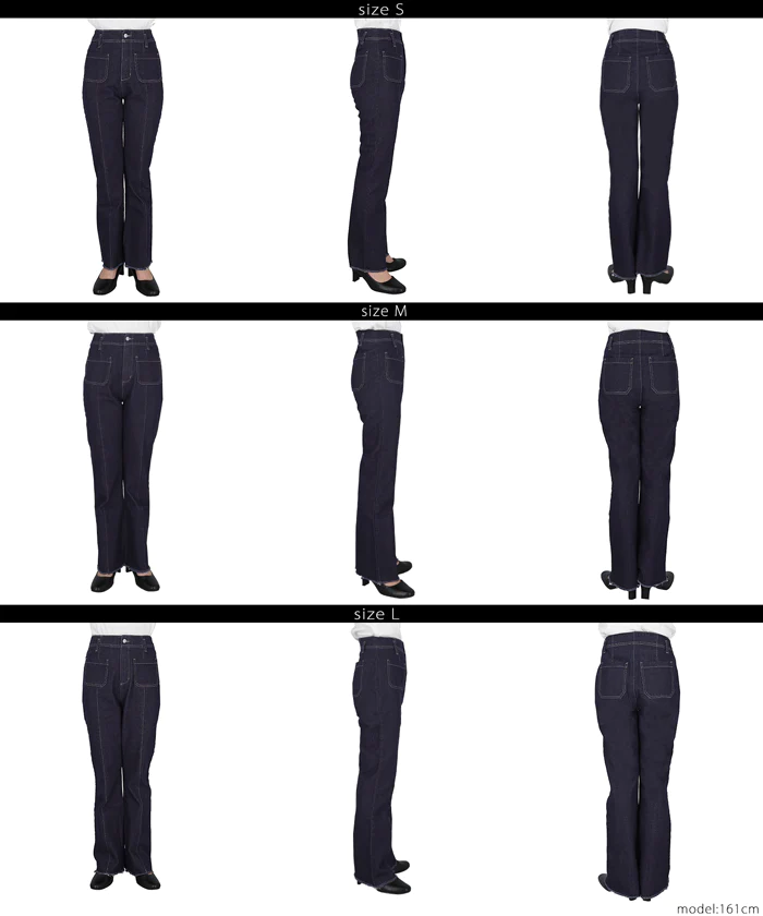 日本 COCA - 美腿打褶丹寧牛仔褲-靛藍