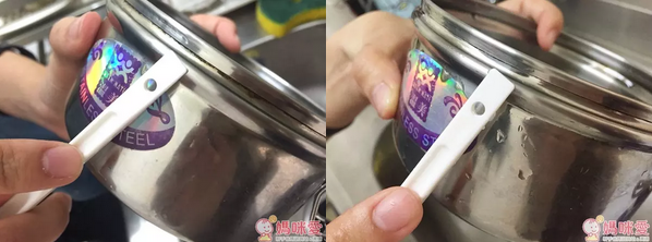 用了刷具清潔後，輕鬆就能帶走髒污唷！