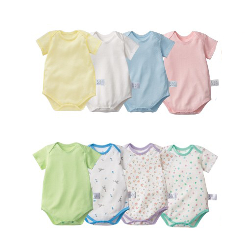 短袖無開襟洞洞包屁衣