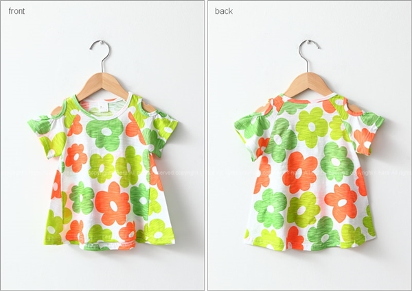 俏麗露肩大花上衣