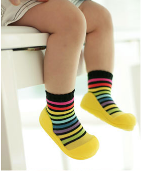 韓國 Attipas - 襪型學步鞋-黑色蘇格蘭