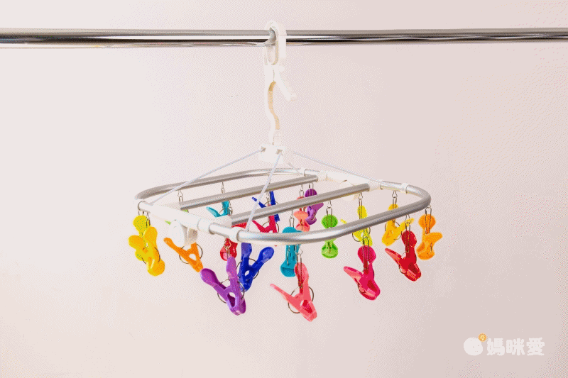 日本代購 - 熱銷定番 SUNNY系列彩虹可折疊衣架-20小夾組 (38×35×33cm)