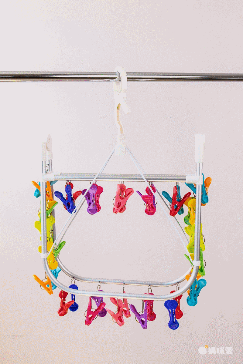 日本代購 - 熱銷定番 SUNNY系列彩虹可折疊衣架-20小夾組 (38×35×33cm)