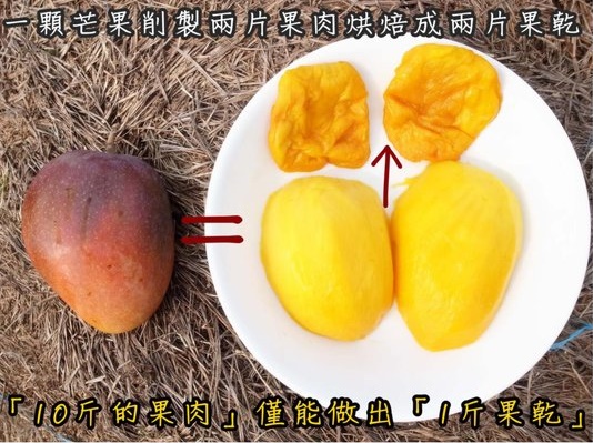 每一顆芒果可以製成兩片芒果乾
